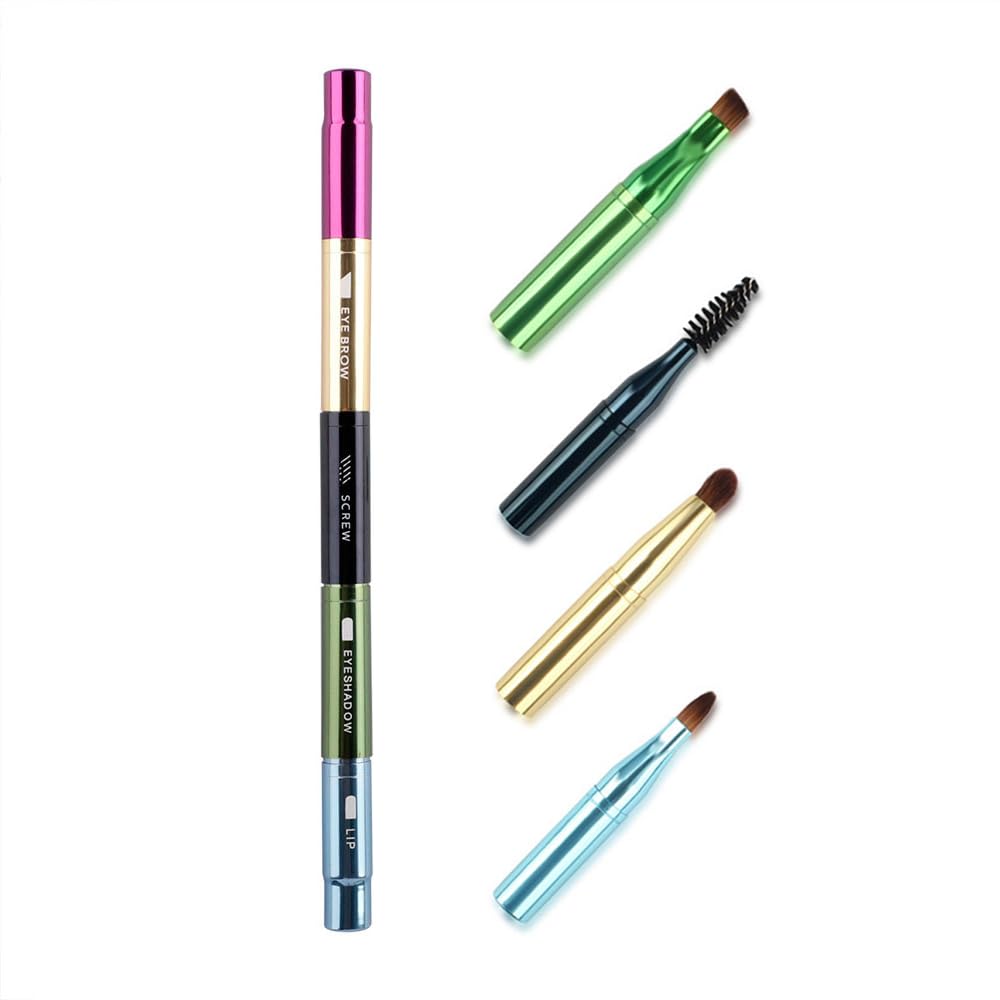 MAYCREATE 4-in-1 Makeup Brush Kit, Metal Mini Travel Makeup Brushes Set, Portable & Detachable, Include Eyeshadow Brush, Eyebrow Brush, Screw Brush and Lip Brush Combo Kits MAYCREATE 4-in-1 Makeup Brush Kit, Metal Mini Travel Makeup Brushes Set, Portable & Detachable, Include Eyeshadow Brush, Eyebrow Brush, Screw Brush and Lip Brush Combo Kits